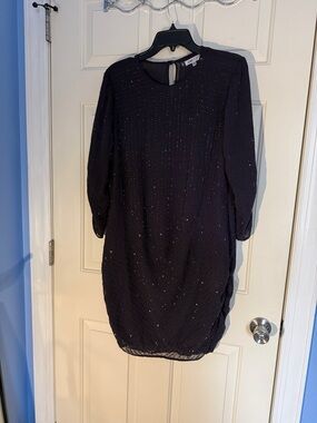 Elegant deep purple Beaded Women's Dress